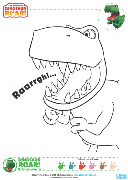 colouring in dinosaur roar