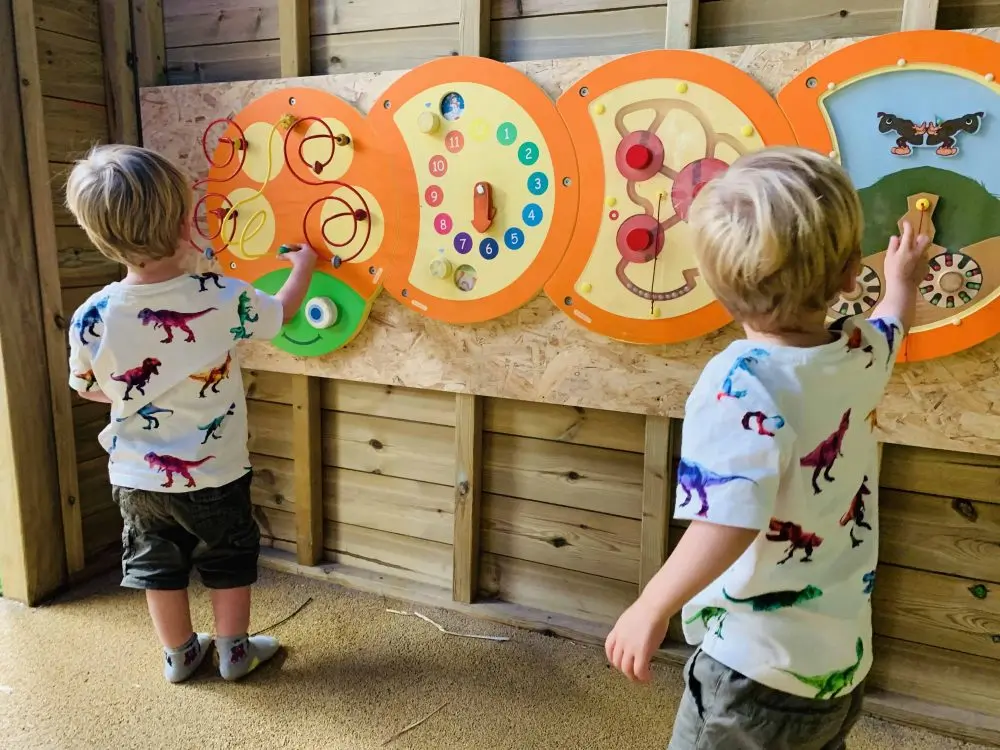 Farmer palmers twins in playbarn