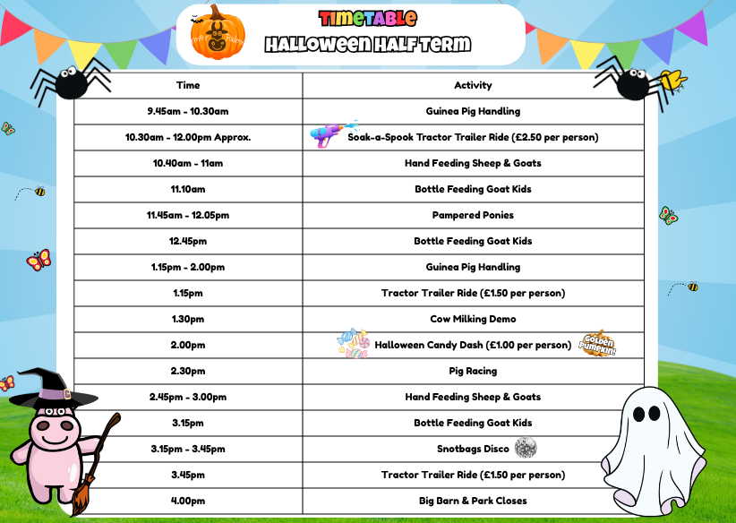 Halloween Timetable 26-31.10.26
