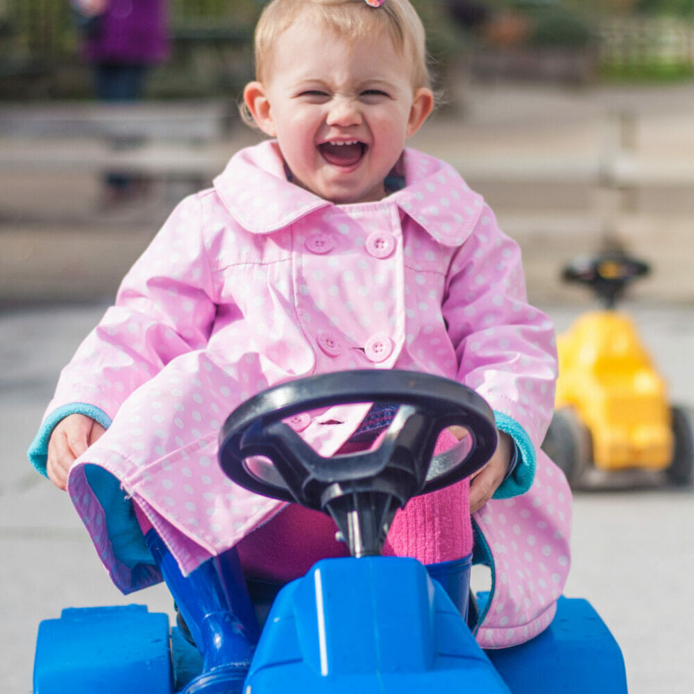 happy girl - pedal tractor