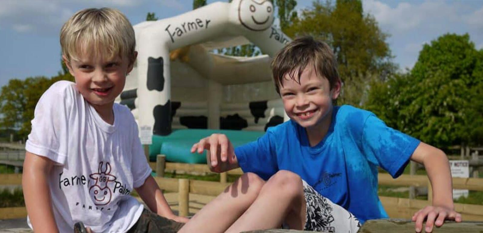 kids ready for the bouncy castle