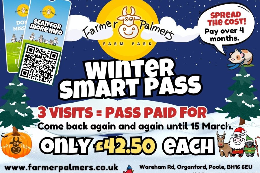 Winter smart pass for farmer palmers with halloween and christmas characters and logo